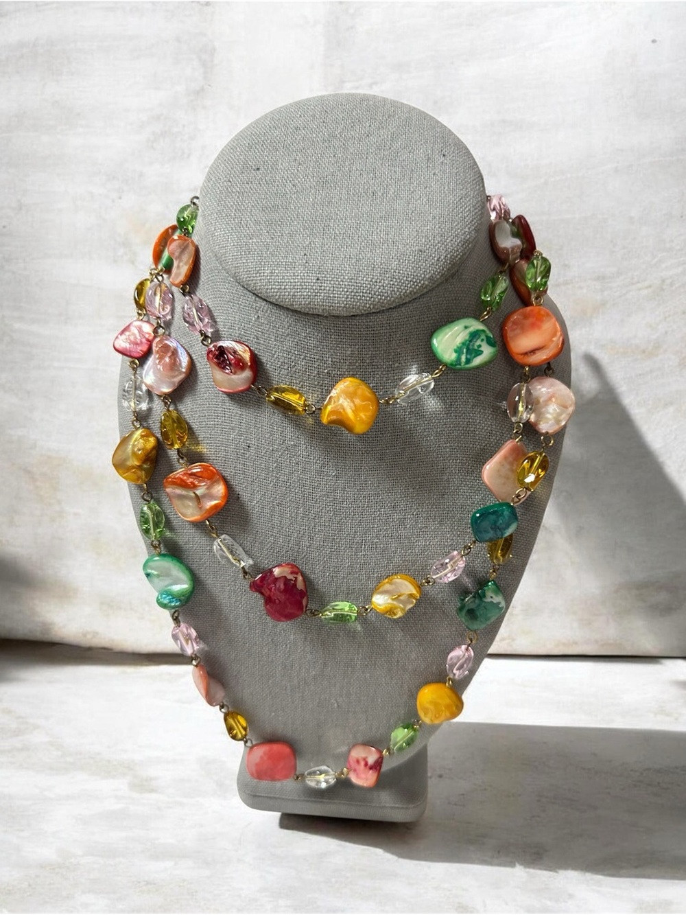 Multicolor Shell Bead Long Necklace - Women's Jewelry